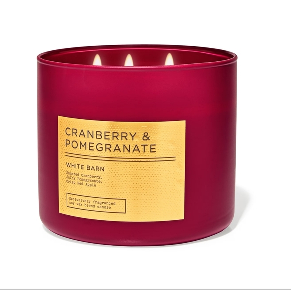 πBOGO 50% OFFπ―NWTβΌοΈWhite Barn "Cranberry & Pomegranate" 3-wick Candle - Picture 7 of 10